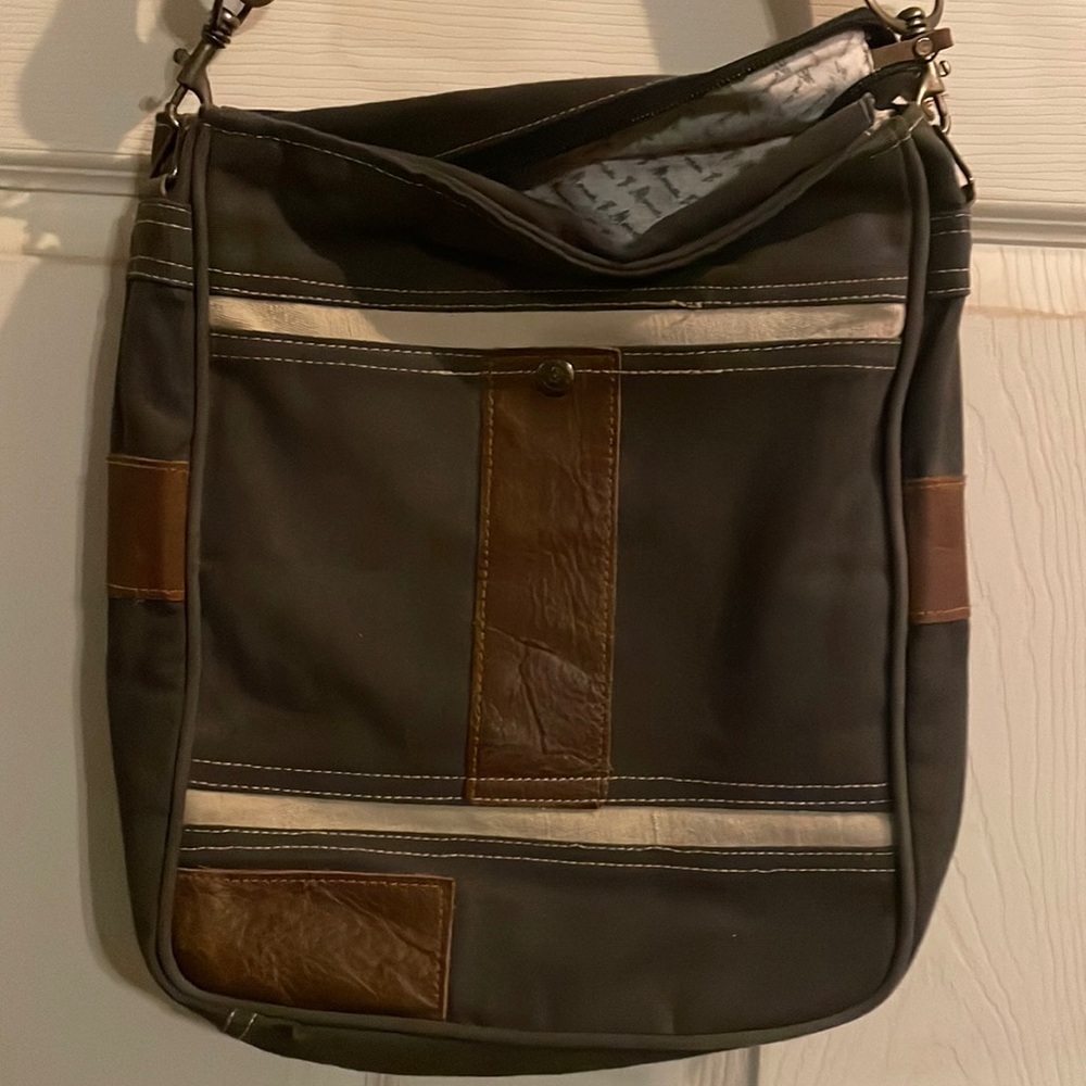 Myra bag, dark gray with leather accents